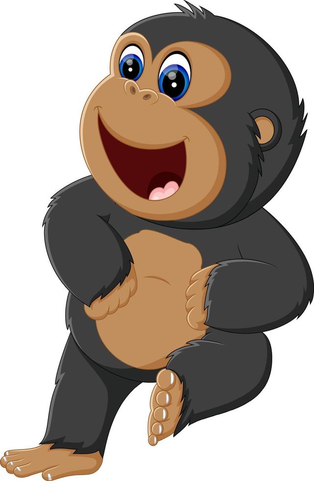 Funny gorilla cartoon of illustration vector