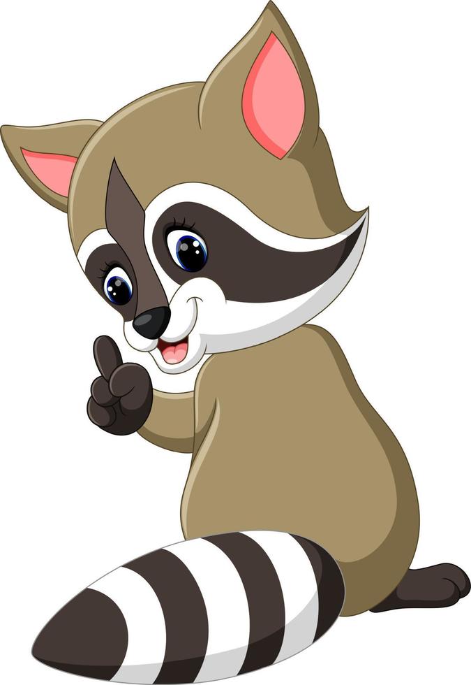 cute raccoon cartoon vector