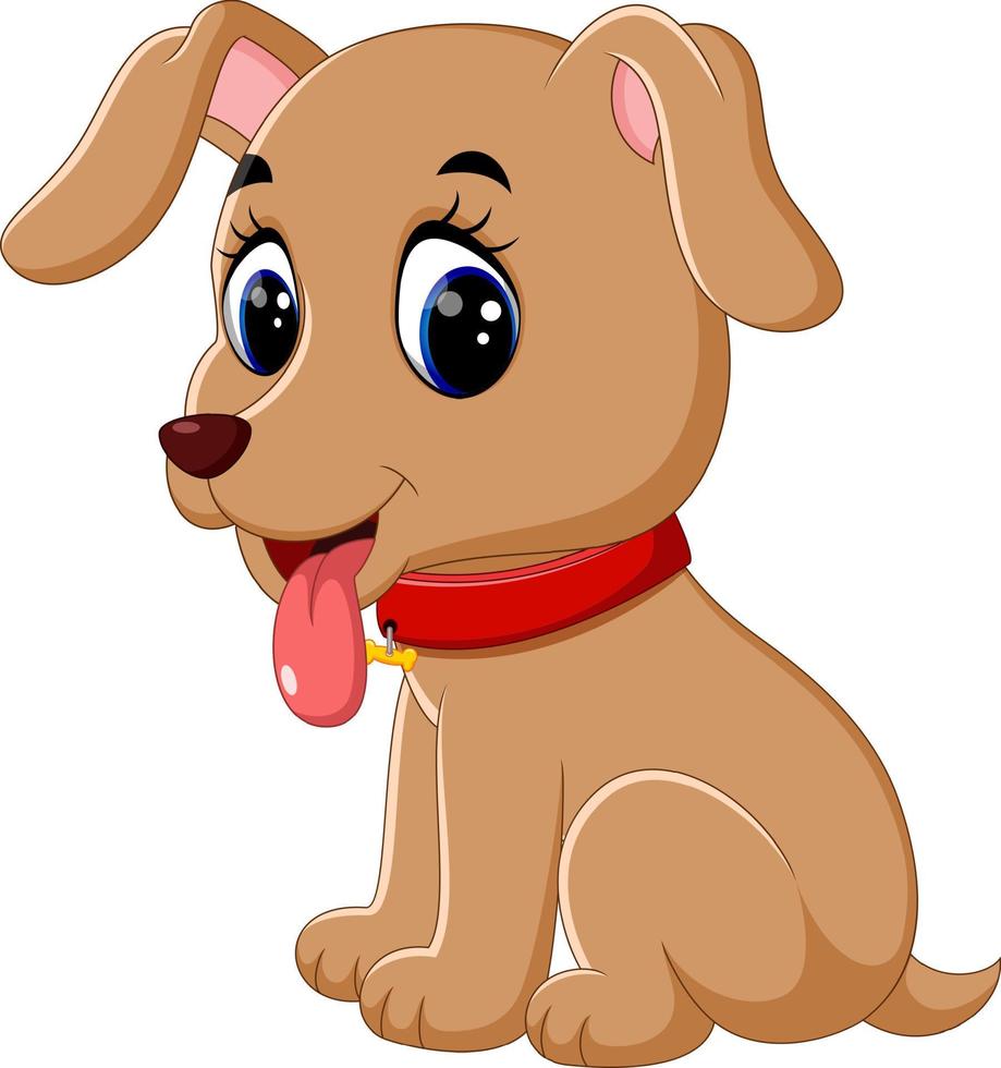 illustration of Cute baby dog cartoon vector