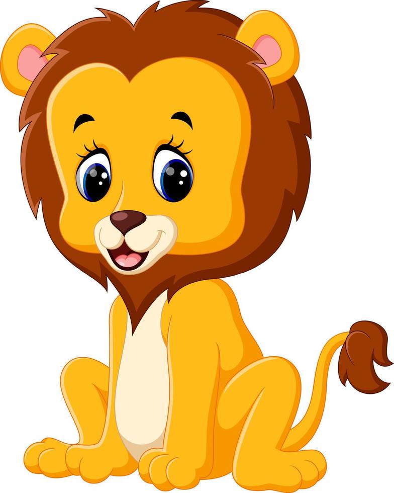 Cute cartoon lion vector