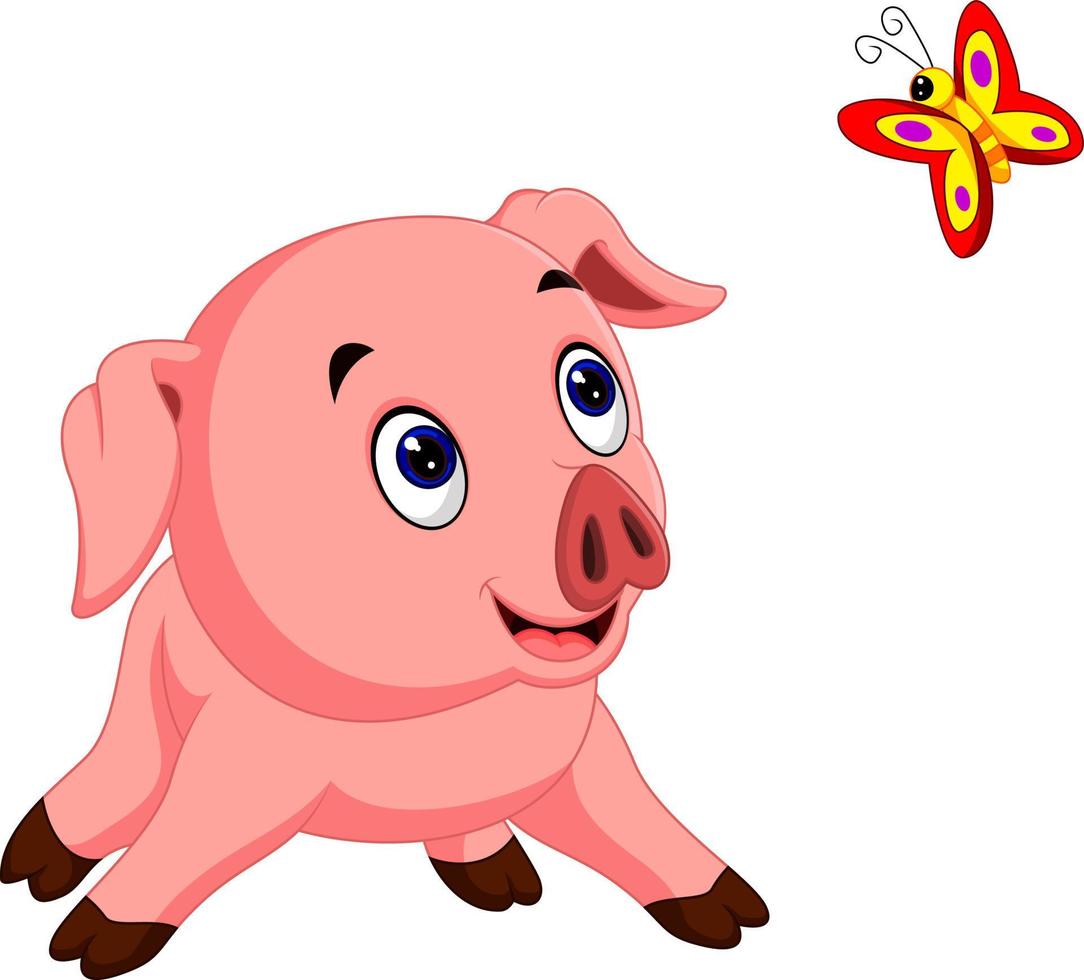 cute pig cartoon vector