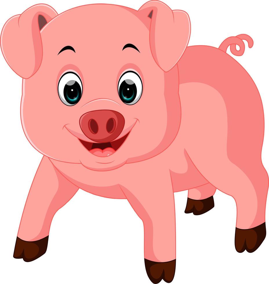 Cute pig cartoon vector