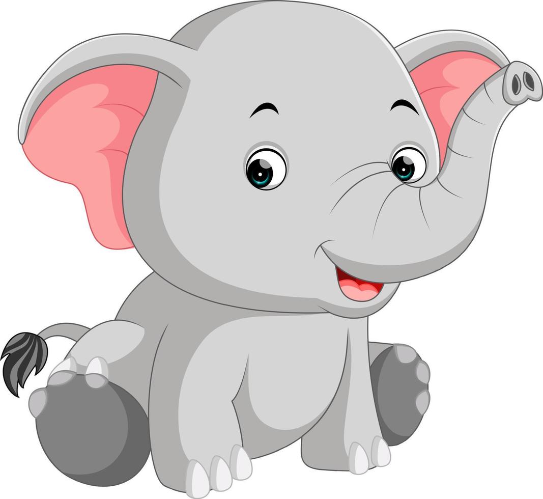 lindo elefante de dibujos animados vector