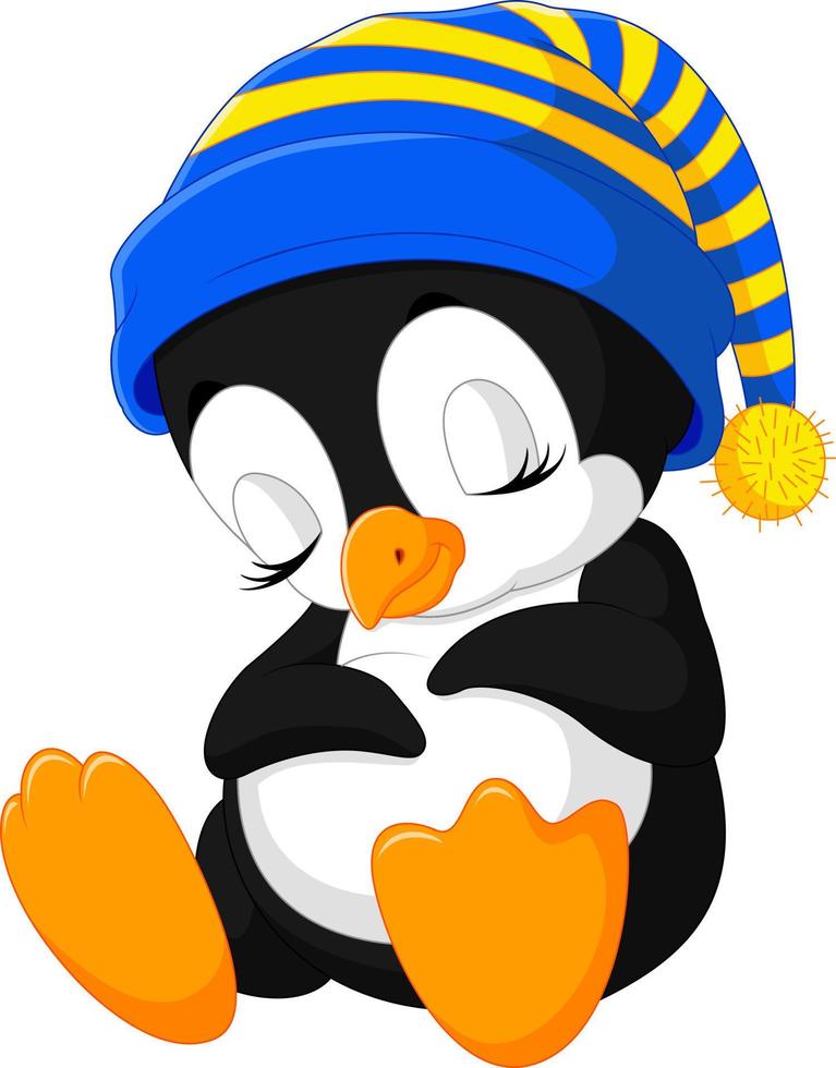dibujos animados lindo pingüino vector