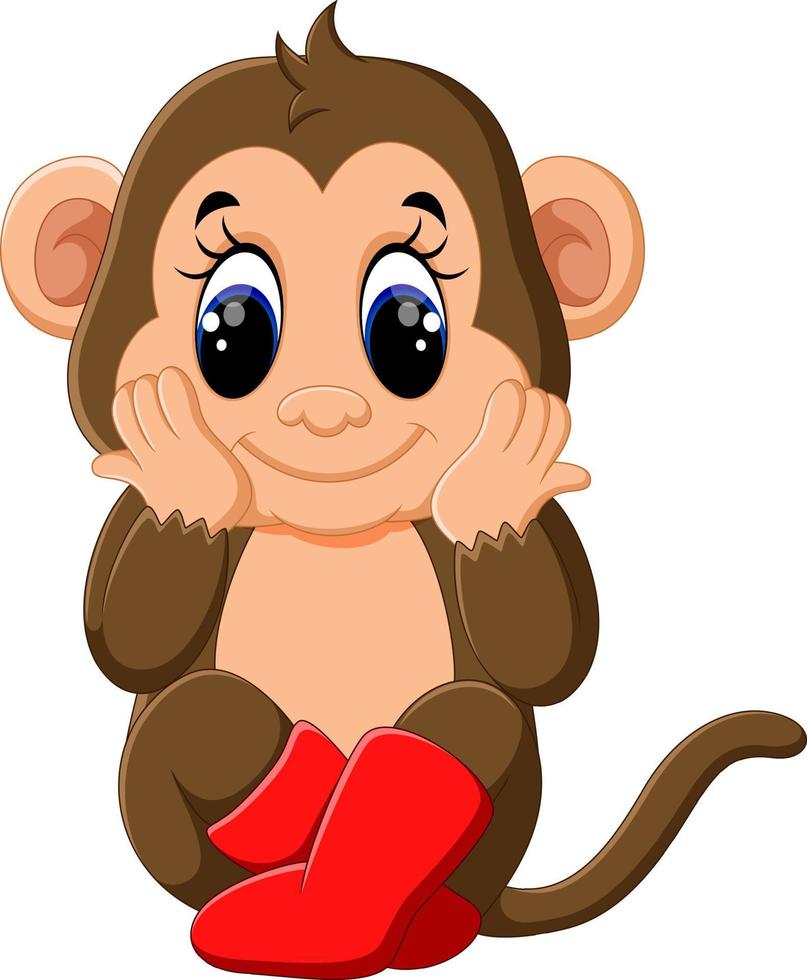 illustration of cute Cartoon monkey vector