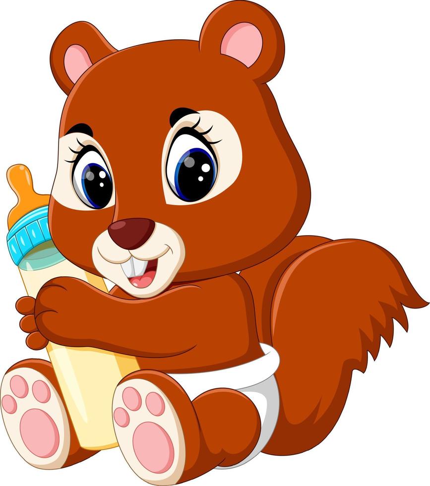 illustration of Cute squirrel cartoon vector