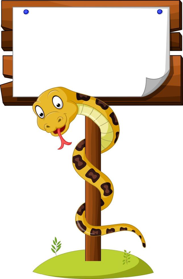 serpiente marrón de dibujos animados vector