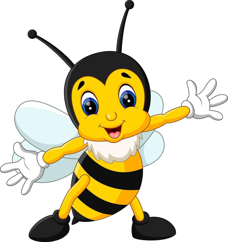 ilustración de dibujos animados lindo abeja vector