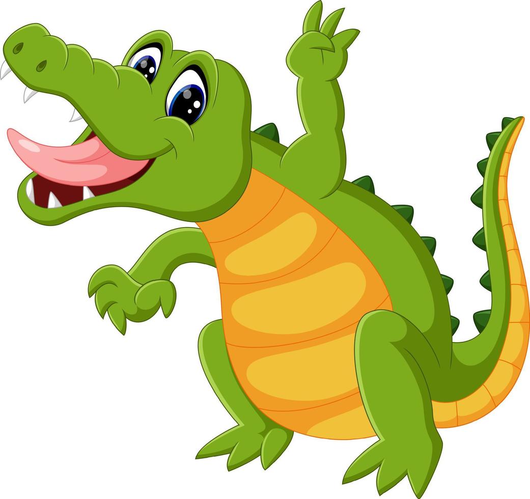 cute crocodile cartoon vector