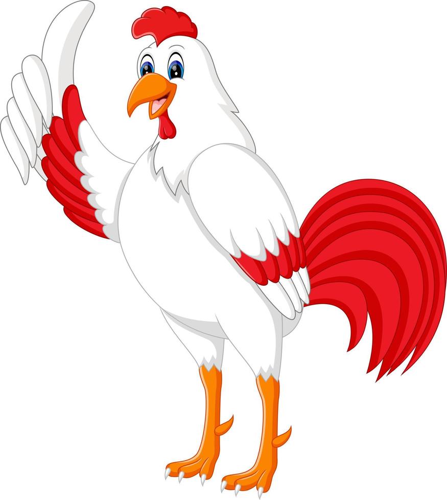 illustration of Cute rooster cartoon presenting vector