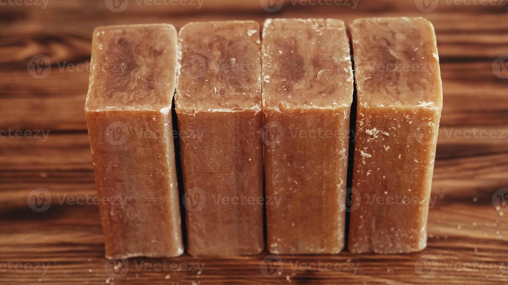 Laundry soap brown on a wooden background photo