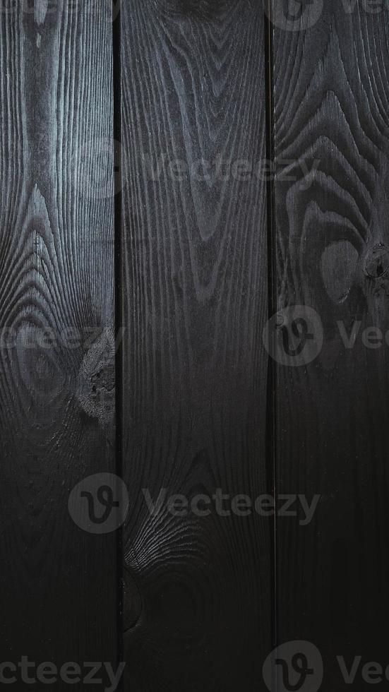 Wooden texture of black boards background. . Copy, empty space for text. photo