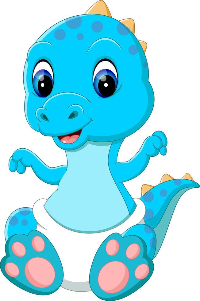 illustration of Cute dinosaur cartoon vector