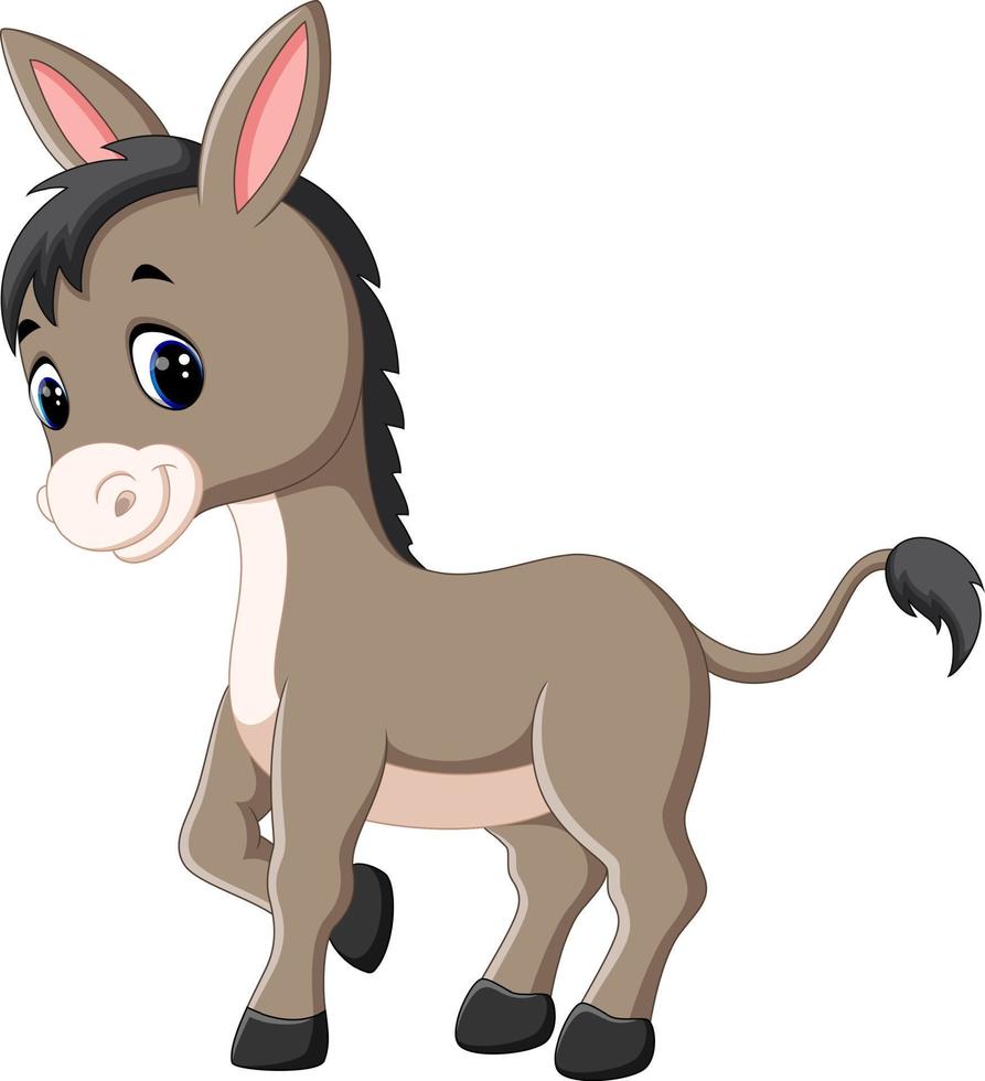 Cartoon happy donkey vector