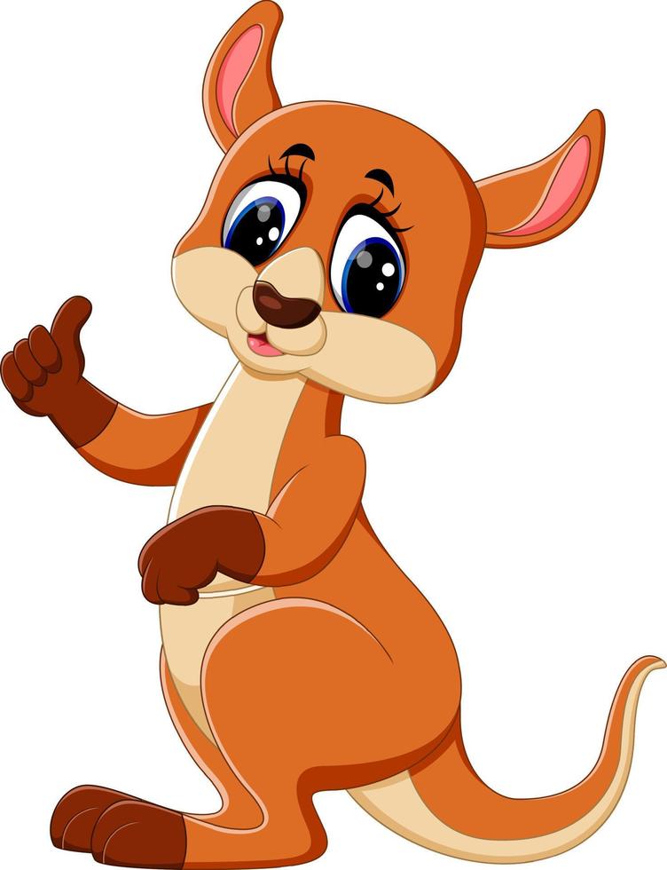 Cute kangaroo cartoon vector