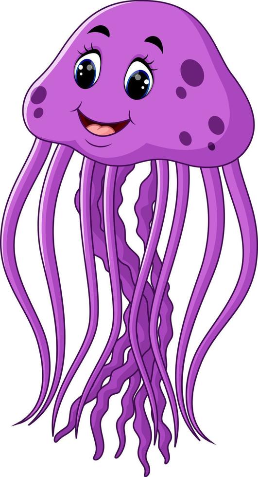 linda caricatura de medusas vector