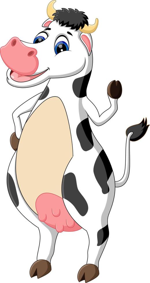 ilustración de dibujos animados lindo bebé vaca vector