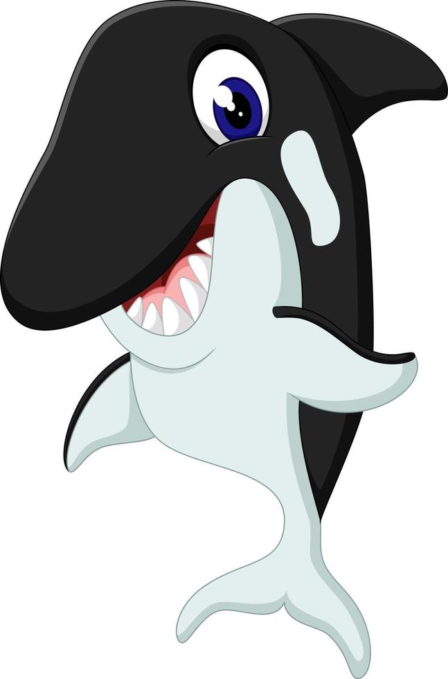 cute baby whale cartoon vector