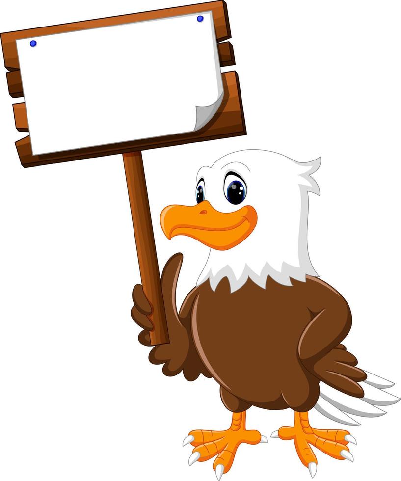 Eagle cartoon posing vector