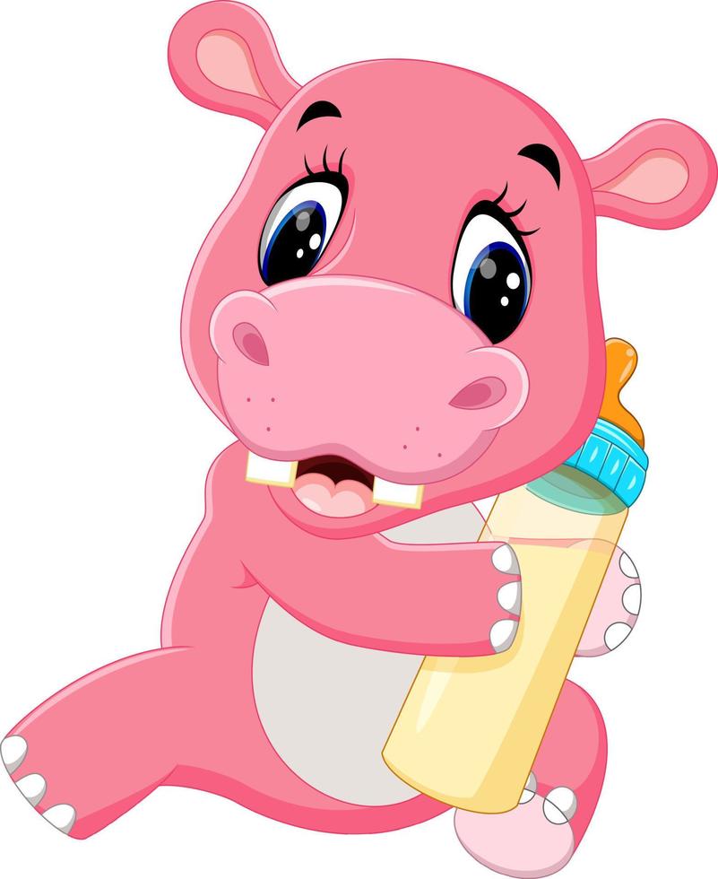 illustration of Cute hippo cartoon vector