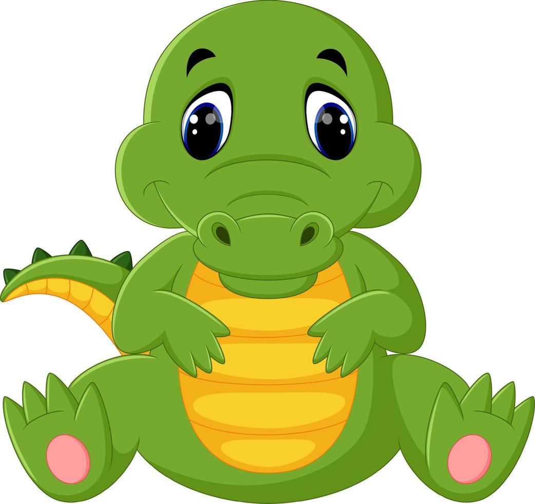 cute crocodile cartoon vector