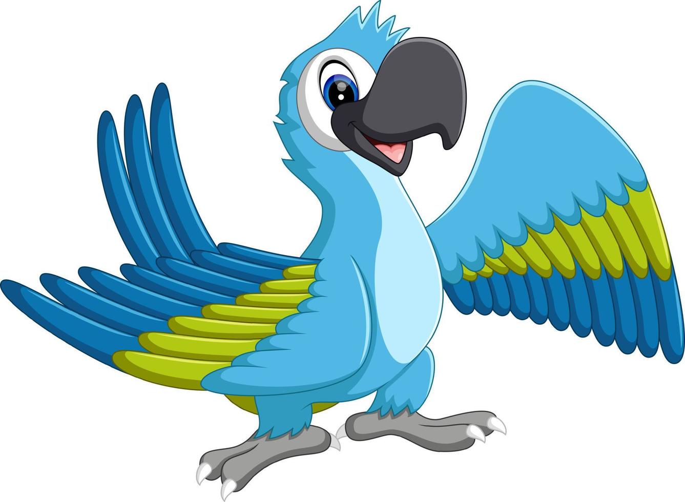 illustration of Cartoon macaw flying vector