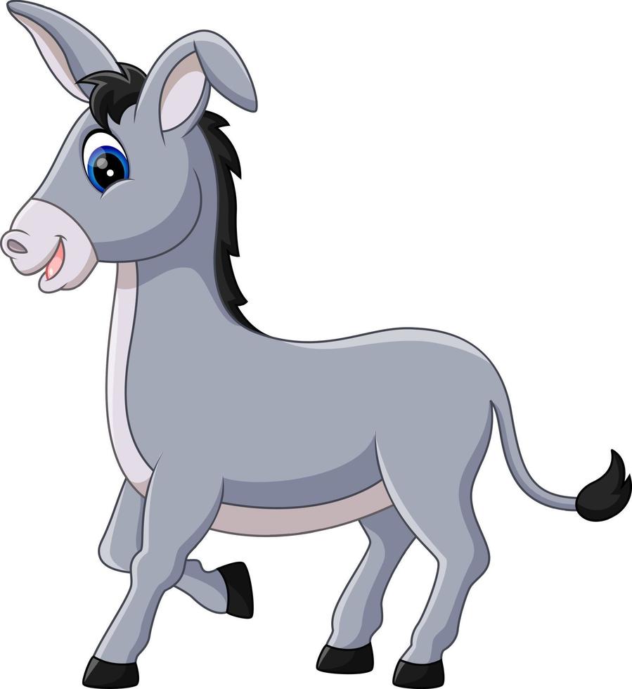 cartoon donkey smile and happy vector