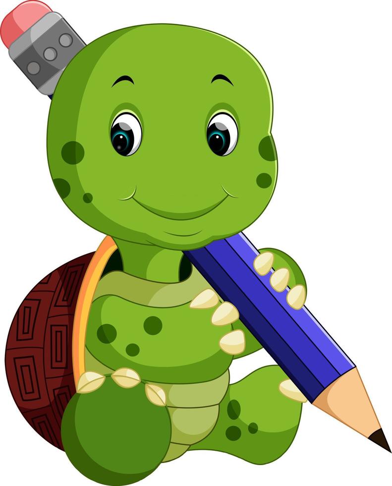 Cute turtle cartoon vector