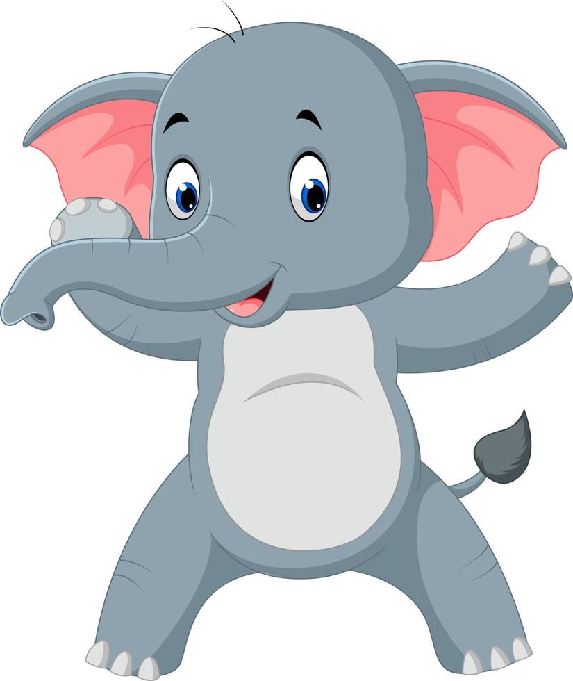 Cute elephant cartoon vector