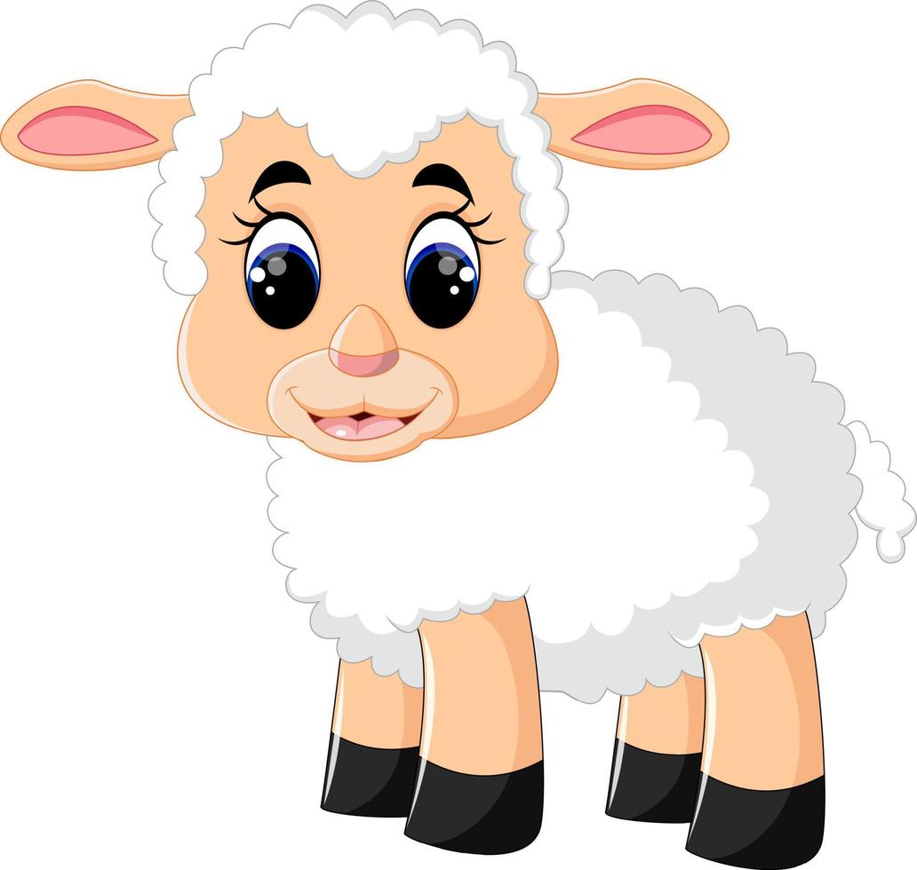 Cute sheep cartoon vector