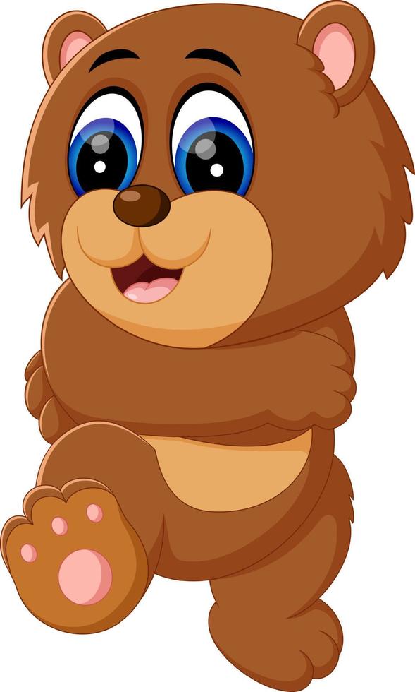 illustration of cute baby bear cartoon vector