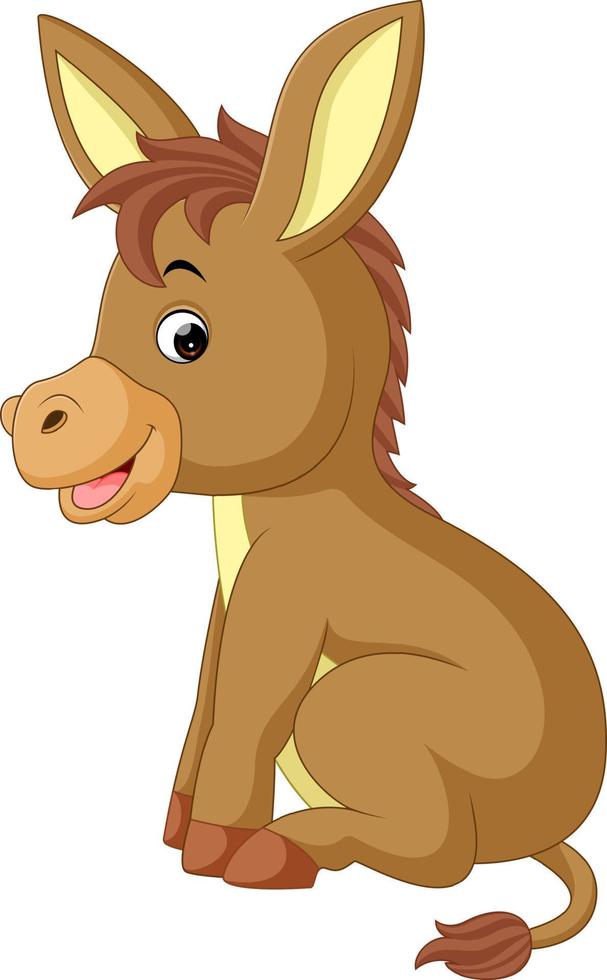 cartoon cute donkey vector