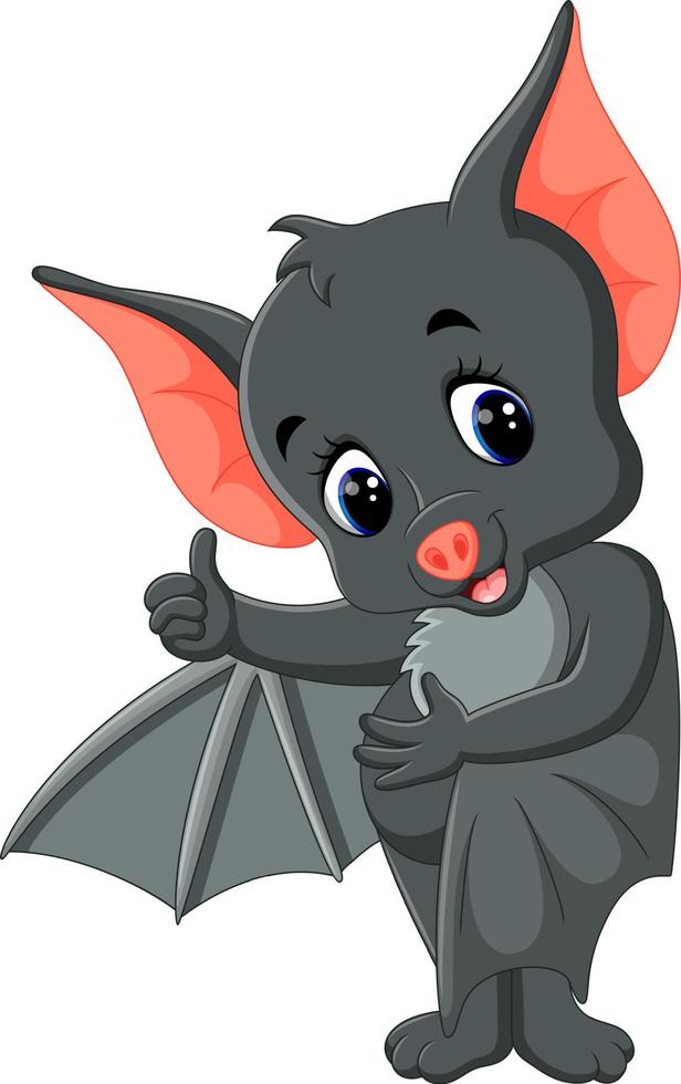 Bat cartoon waving vector