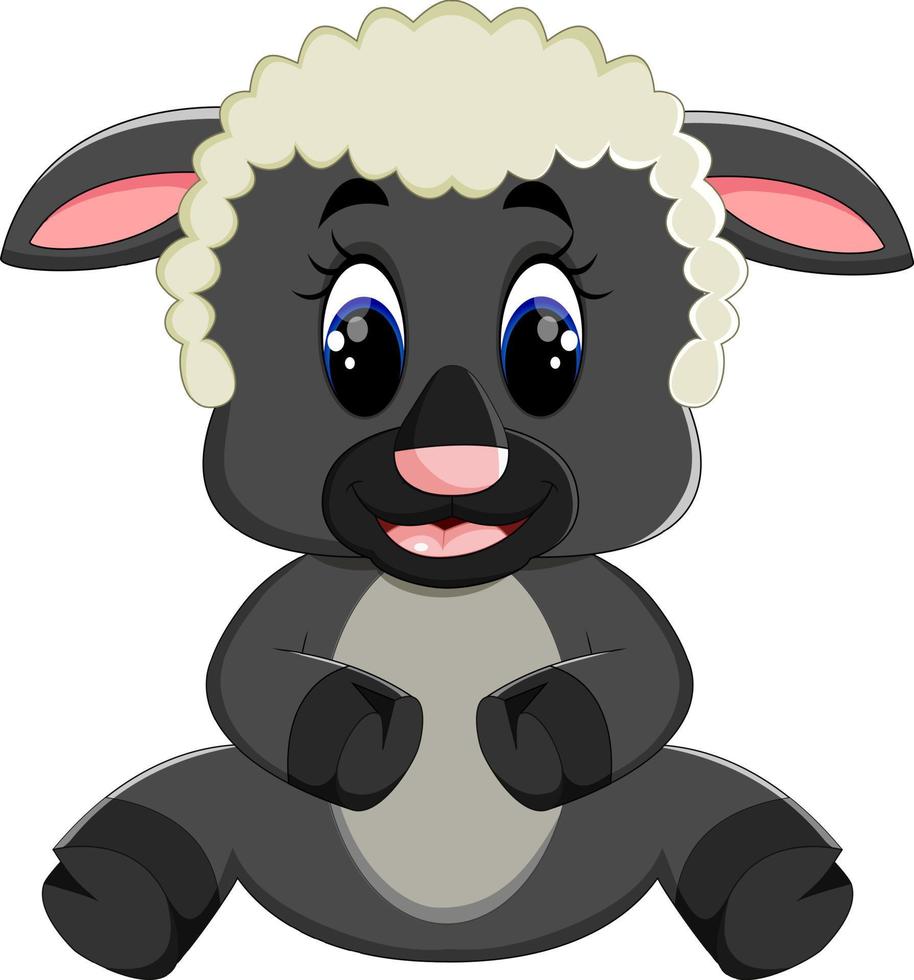 Cute sheep cartoon vector