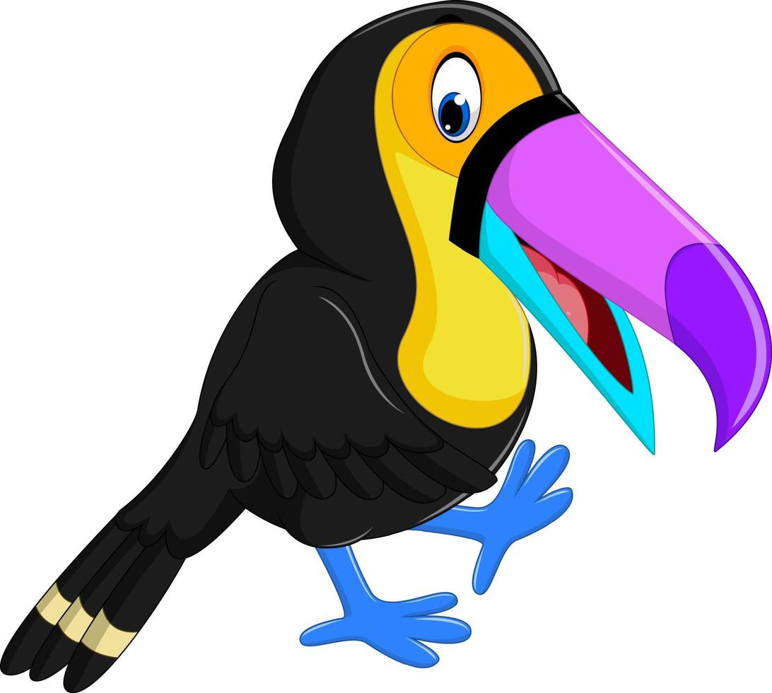 tucán pájaro feliz de dibujos animados vector