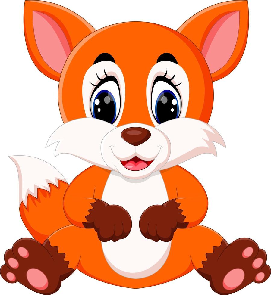 Cute fox cartoon vector