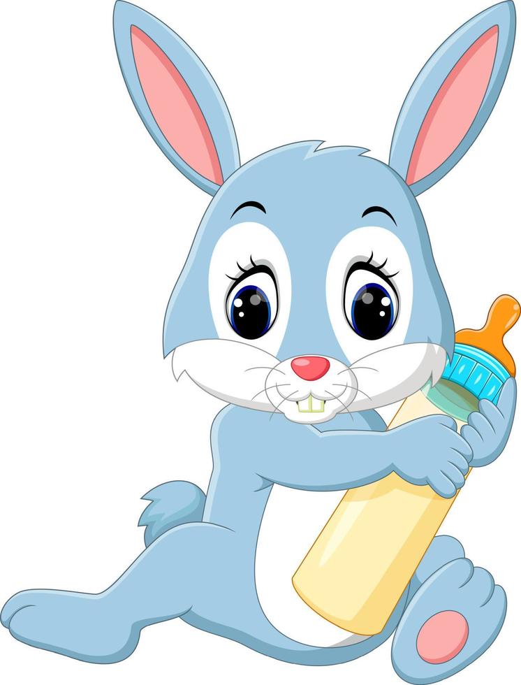 illustration of cute baby rabbit cartoon vector