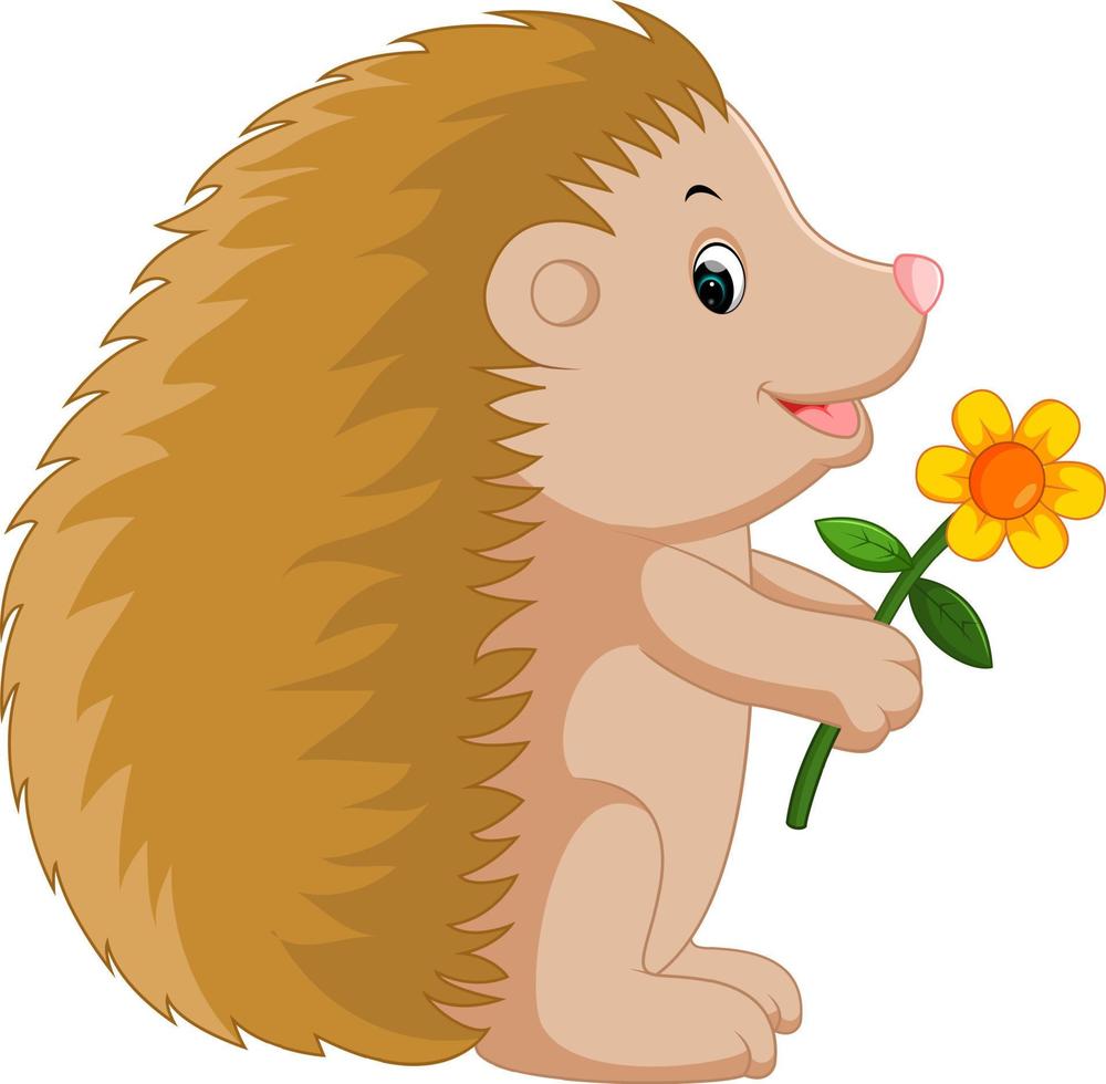 Cute hedgehog cartoon vector