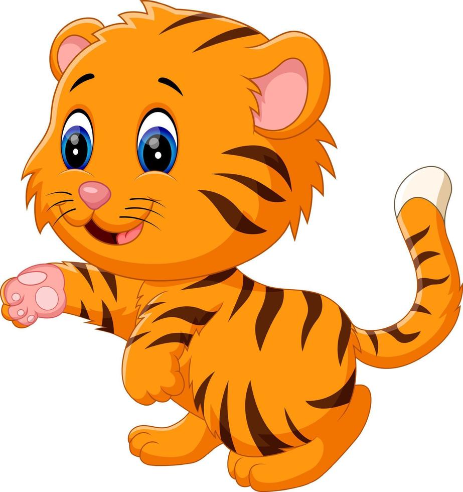 ilustración de lindo bebé tigre vector