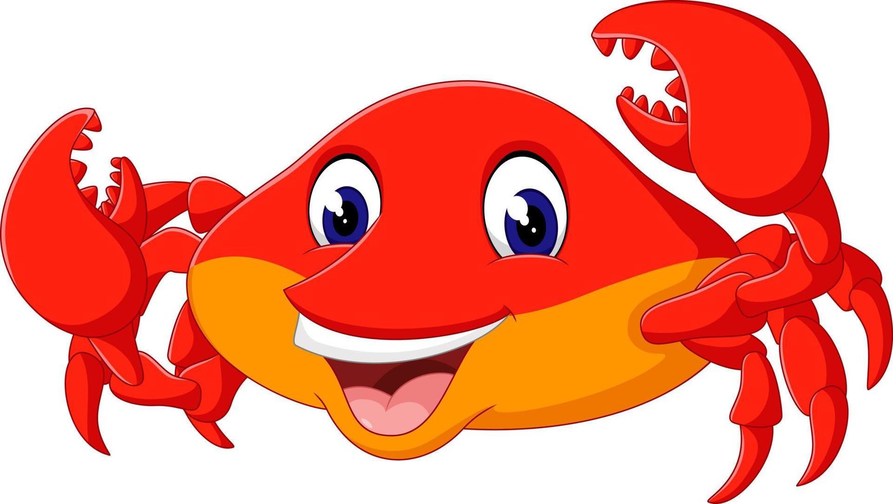 cute baby crab smile cartoon vector