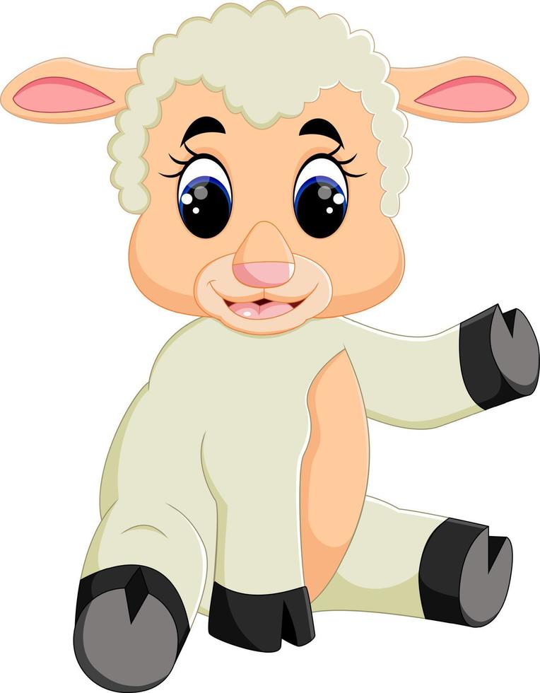 Cute sheep cartoon vector