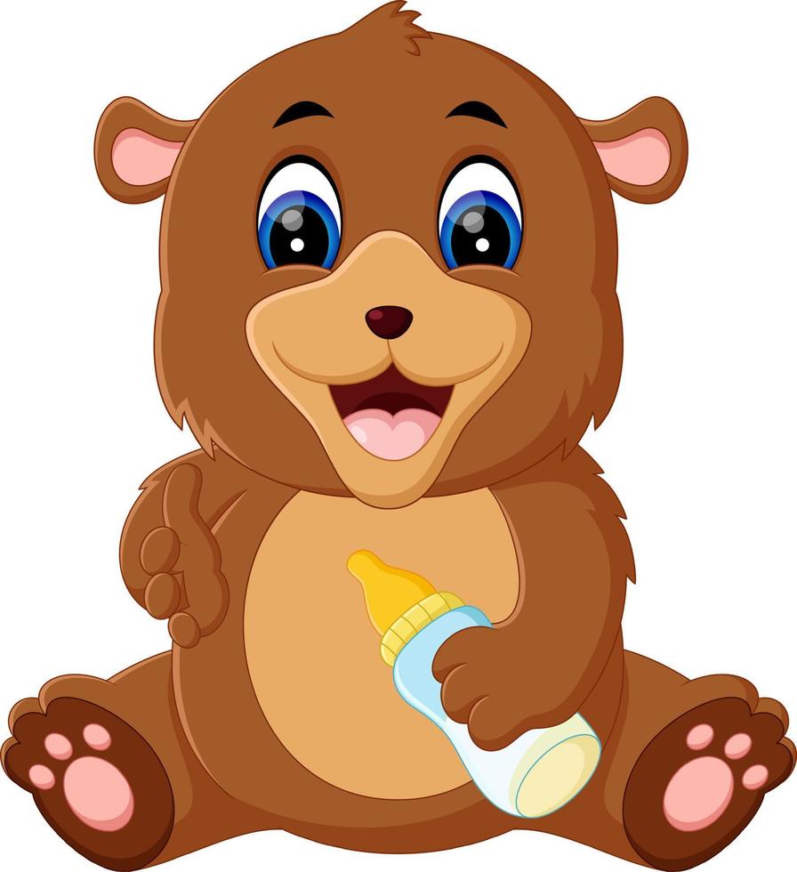 illustration of cute baby bear cartoon vector