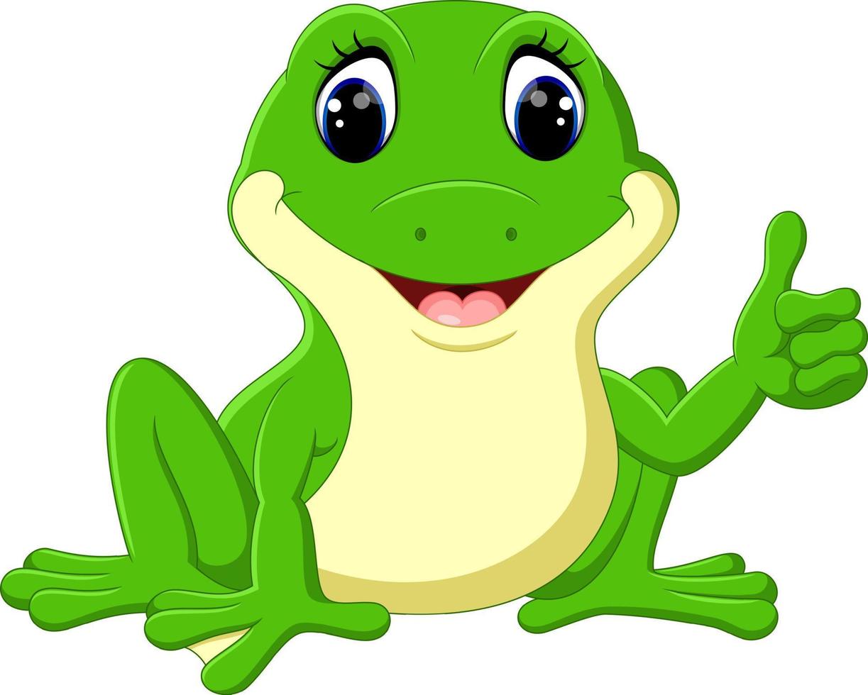 Cartoon funny frog vector