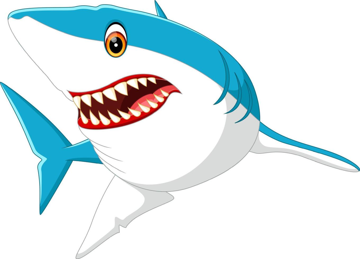 illustration of cute shark cartoon vector