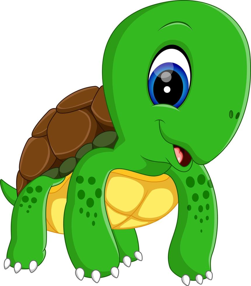 ilustración de dibujos animados lindo tortuga vector