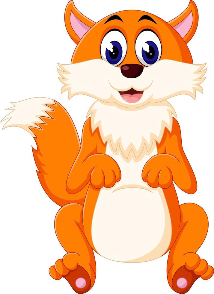 cute Fox siting cartoon vector