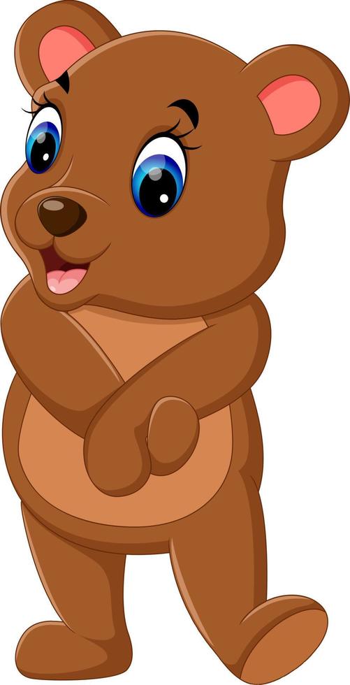 illustration of cute baby bear cartoon vector