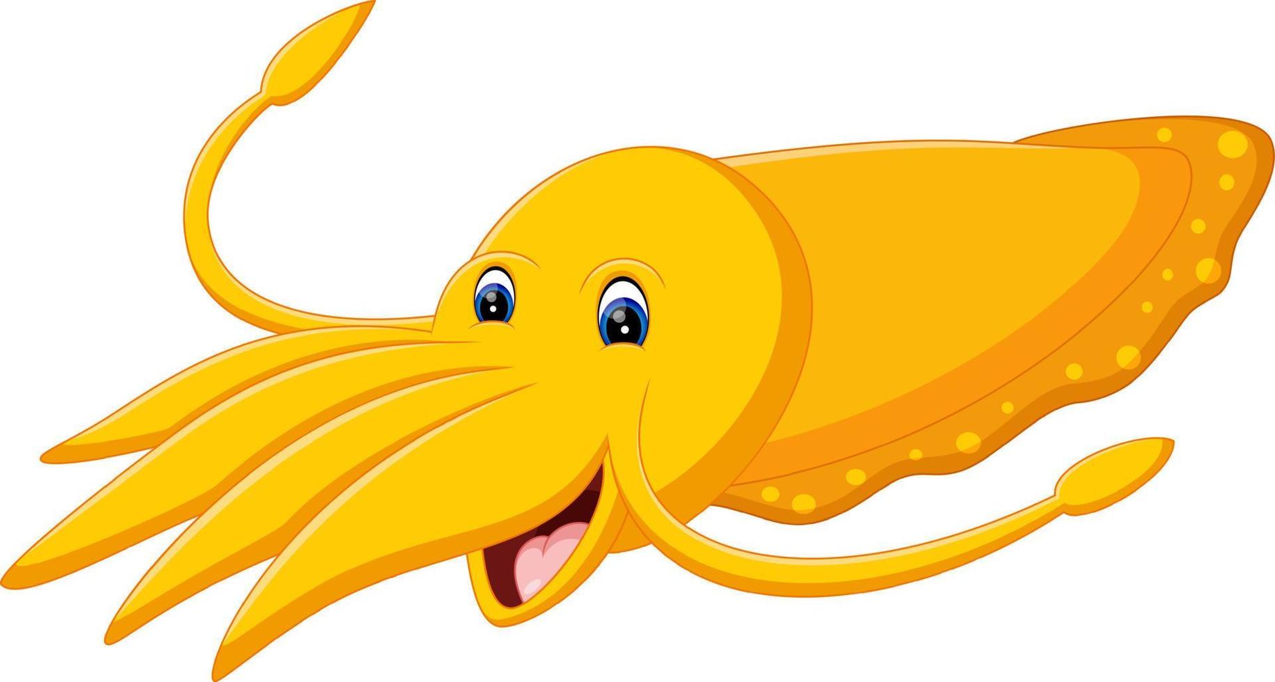 illustration of cute squid cartoon vector