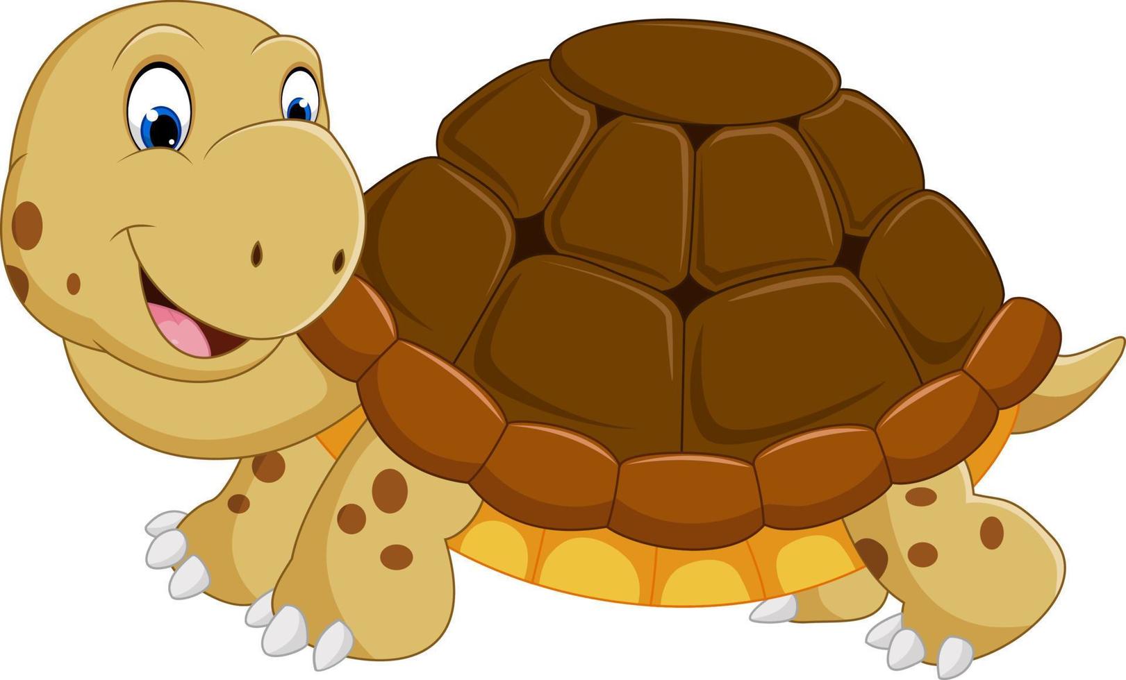 Cute turtle cartoon running vector