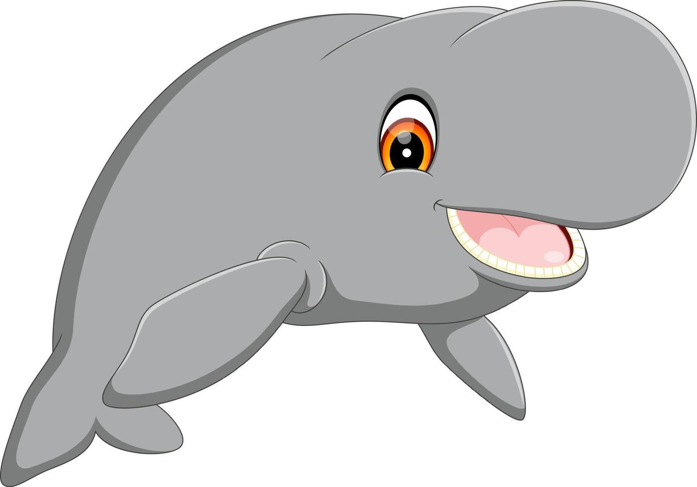 illustration of Cute cartoon manatee vector